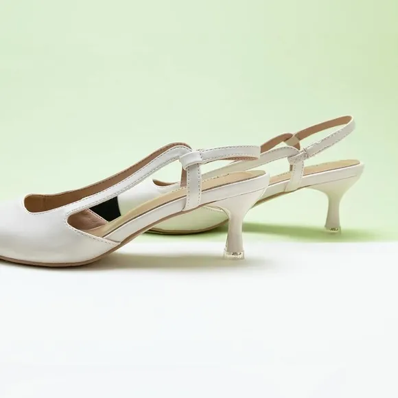 C.Paravano Pointed Toe Slingback Comfort Heeled Sandals Slip-On Flats