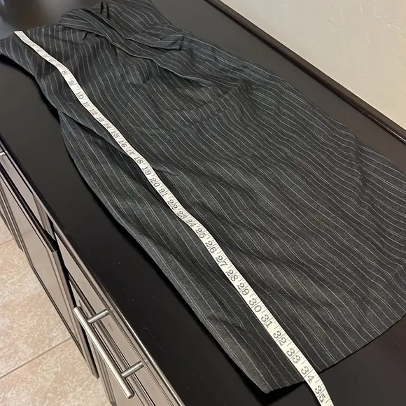 D&amp;G Grey Pinstripe Gabardine Draped Detail Strapless Mini Dress size S-XS