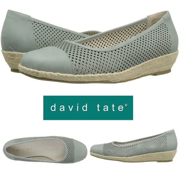 David Tate Womens Nadine Closed Toe Espadrilles Wedge Heel Shoes Mule 7.5 Narrow