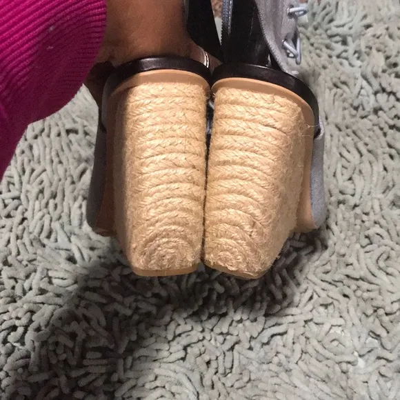 Denim wedge espadrilles