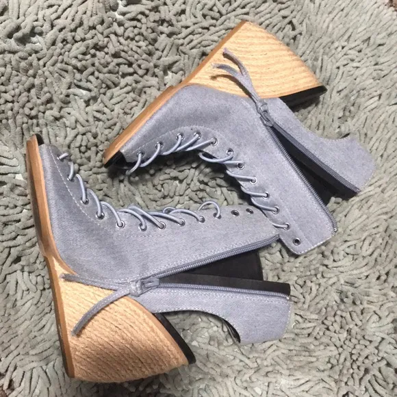 Denim wedge espadrilles