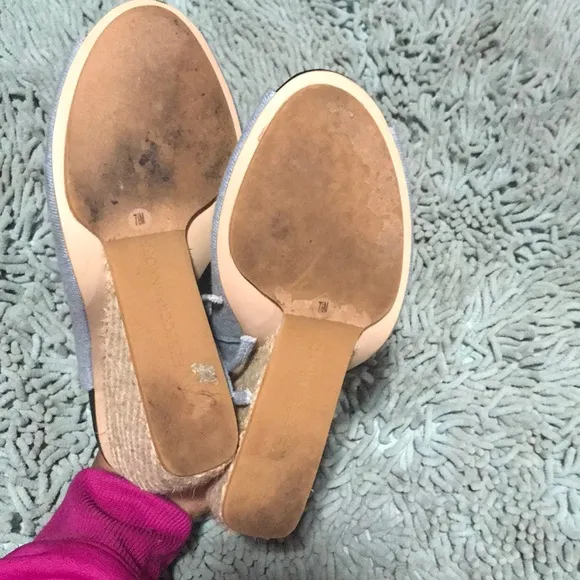 Denim wedge espadrilles