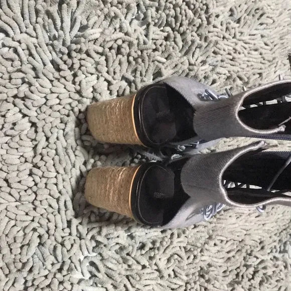 Denim wedge espadrilles