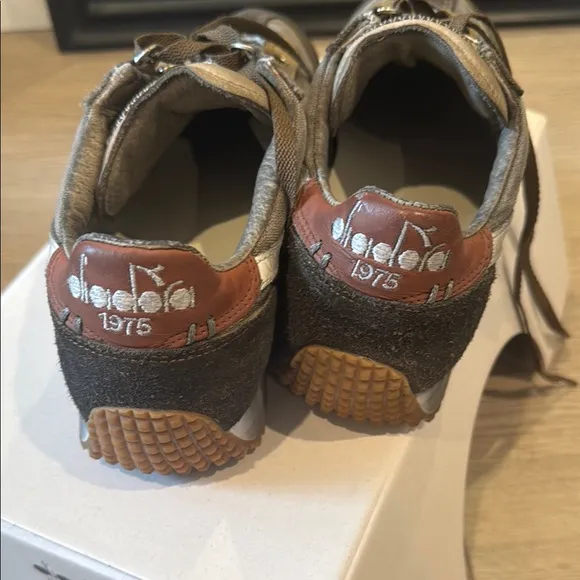Diadora Gray and Brown Sneakers with Chunky Sole