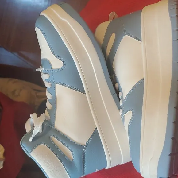 Disney's Stitch and Angel Powder Blue and White High-Top Sneakers