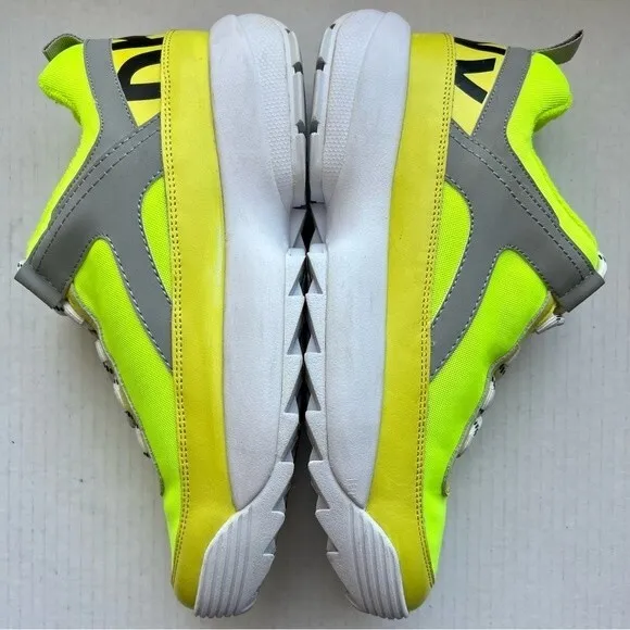 DKNY Dani Chunky Lace Up Neon Green Yellow Gray Sneaker Shoes Women’s Size 9