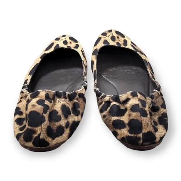 Dolce &amp; Gabbana Leopard Scrunch Ballet Flats EU 37.5 / US 7.5