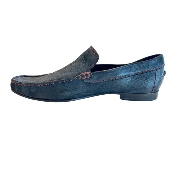 Donald J. Pliner Men's Daryl Soft Leather Slip On Loafers in Blue - Sz 10