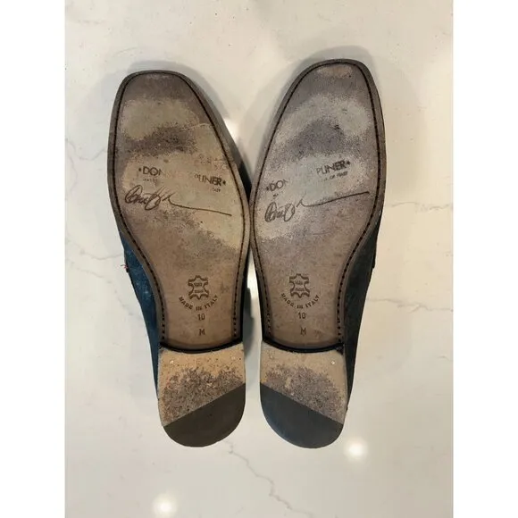 Donald J. Pliner Men's Daryl Soft Leather Slip On Loafers in Blue - Sz 10
