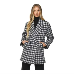 Dorothee Schumacher Plaid Alpaca &amp; Wool Blend Pea Coat