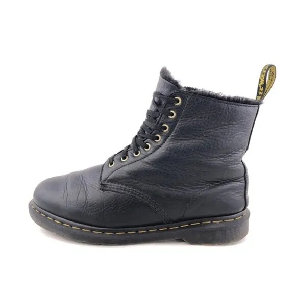 Dr. Martens 1460 Pascal Fur Black Leather Winter Boots 11