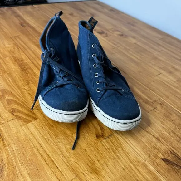 Dr. Martens Coburg Navy Blue Mid Height Lace Up Sneakers Size 9