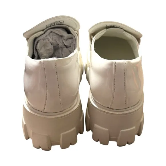 DREAM PAIRS Lug Sole Loafers Platform Chunky Heel White Shoes Size 11