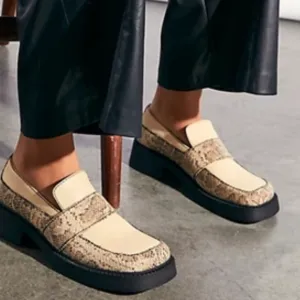 E8 BY MIISTA ×  Iona Loafers In Snake / Cream