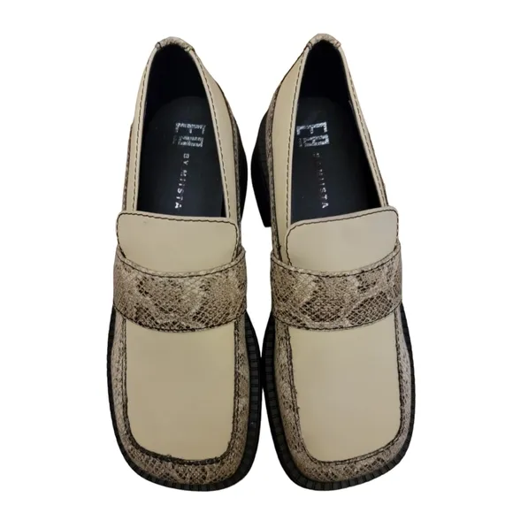 E8 BY MIISTA ×  Iona Loafers In Snake / Cream