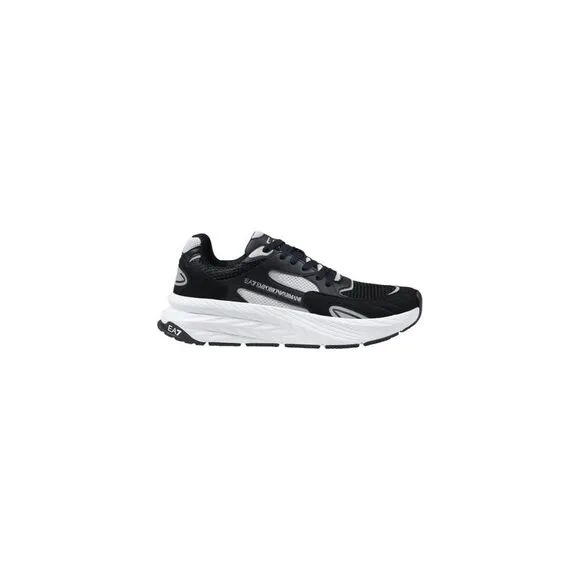 Ea7 Sporty Lace-Up Rubber Sole Sneakers Men Black