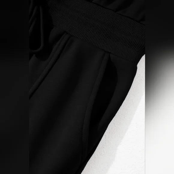 Easy Zip Terry Dress - Black