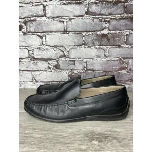 ECCO Black Leather Driving Loafers Mens Size 44 US 10-10.5 Classic Slip On Moc