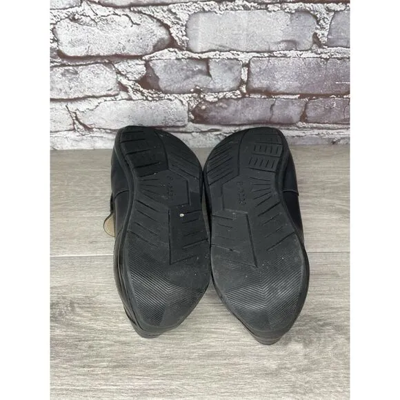 ECCO Black Leather Driving Loafers Mens Size 44 US 10-10.5 Classic Slip On Moc