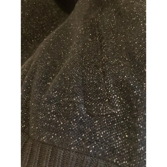 Eileen Fisher Cozy Knit Zip-up Soft Black Jacket ~ Sz L ~ Cotton Wool Quality!