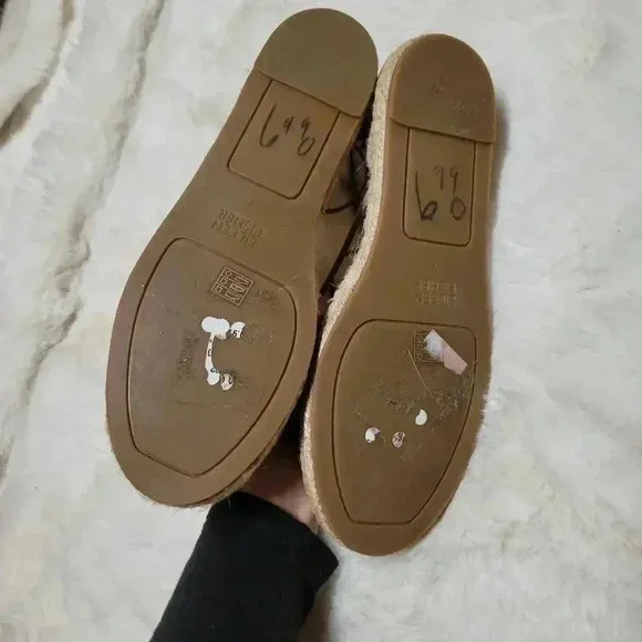 Eileen Fisher Womens Lace up Leather Espadrilles Flats Sandals Tan Size 7