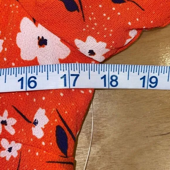 Eliza J Women's Tiered Formal Floral Soft Short Dress Red Orange Size 6