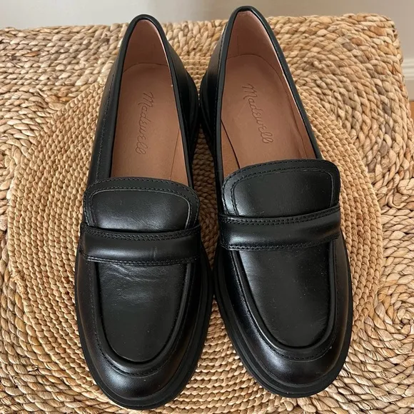 EUC Madewell The Bradley Lugsole Loafer in Leather True Black Size 6.5