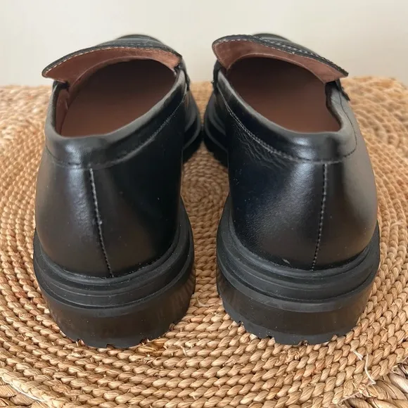 EUC Madewell The Bradley Lugsole Loafer in Leather True Black Size 6.5