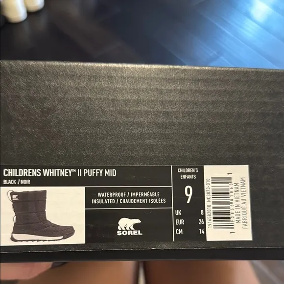 EUC Sorel Black Kids Snow Boots