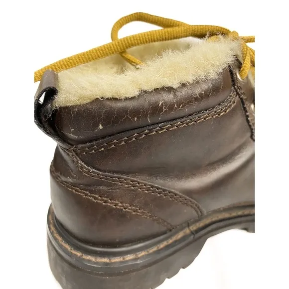 Faded Glory Vintage Y2K Chunky Sneakers 8.5 Brown Grunge Fur Lined Bratz Leather