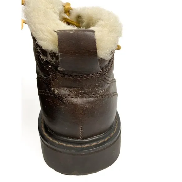 Faded Glory Vintage Y2K Chunky Sneakers 8.5 Brown Grunge Fur Lined Bratz Leather