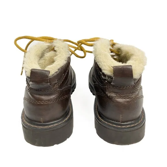 Faded Glory Vintage Y2K Chunky Sneakers 8.5 Brown Grunge Fur Lined Bratz Leather