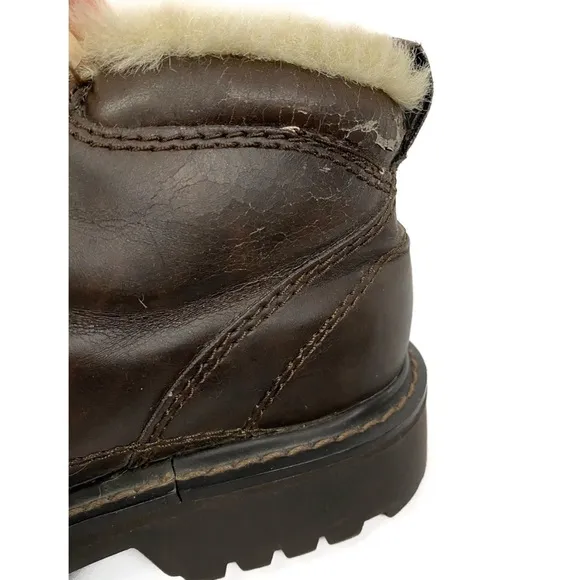 Faded Glory Vintage Y2K Chunky Sneakers 8.5 Brown Grunge Fur Lined Bratz Leather