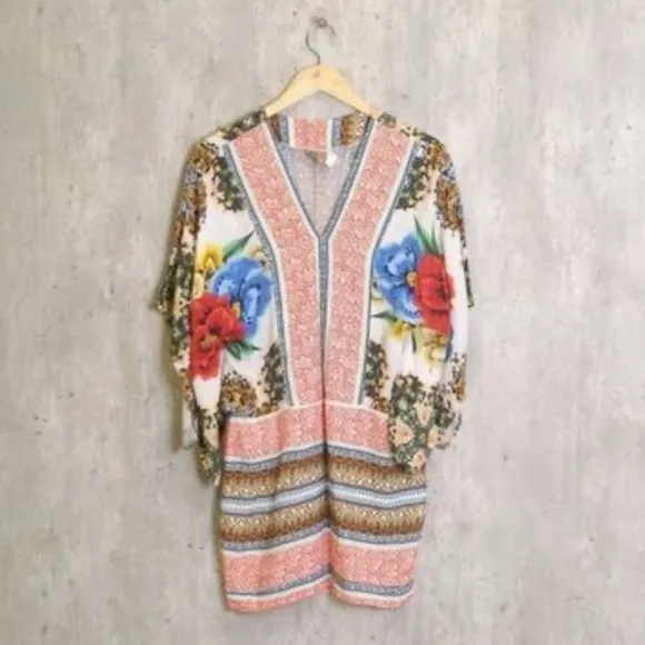 Farm Rio Brazil Floral Vibrant Multicolor Mini Dress, Small