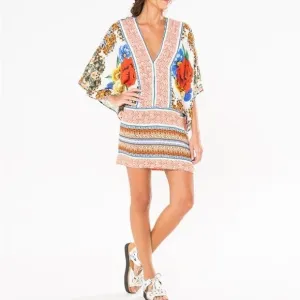 Farm Rio Brazil Floral Vibrant Multicolor Mini Dress, Small