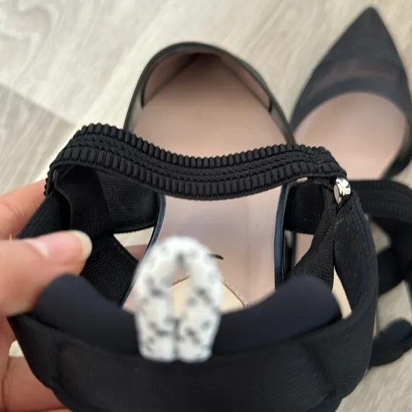 Fendi Black Colibri Slingback Mesh Flats