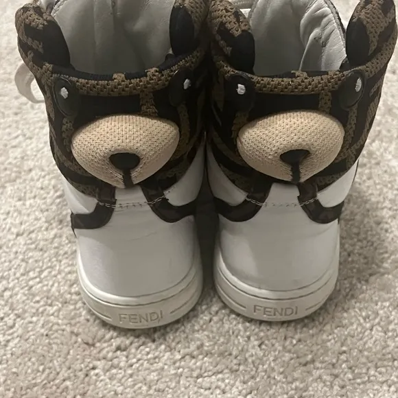 Fendi Kids White High-Top Sneakers