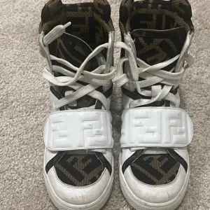 Fendi Kids White High-Top Sneakers