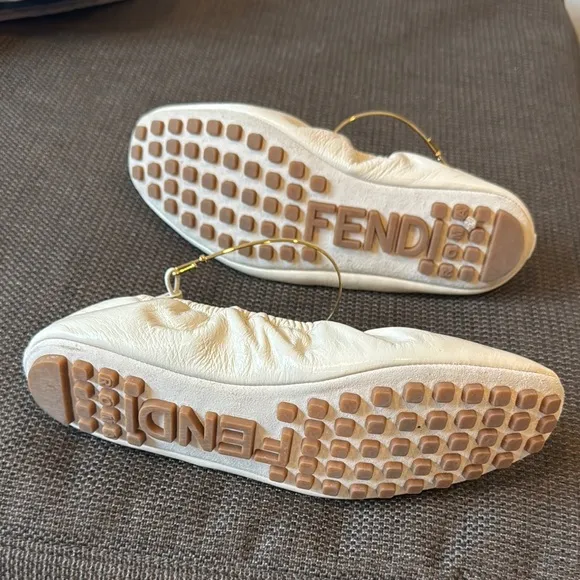 Fendi Women's Cream Ballet Flats