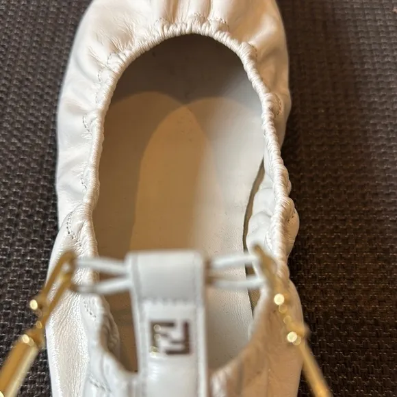 Fendi Women's Cream Ballet Flats