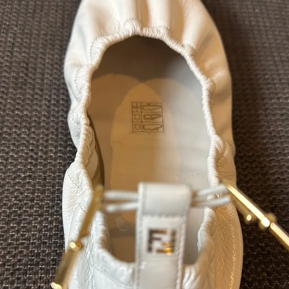 Fendi Women's Cream Ballet Flats