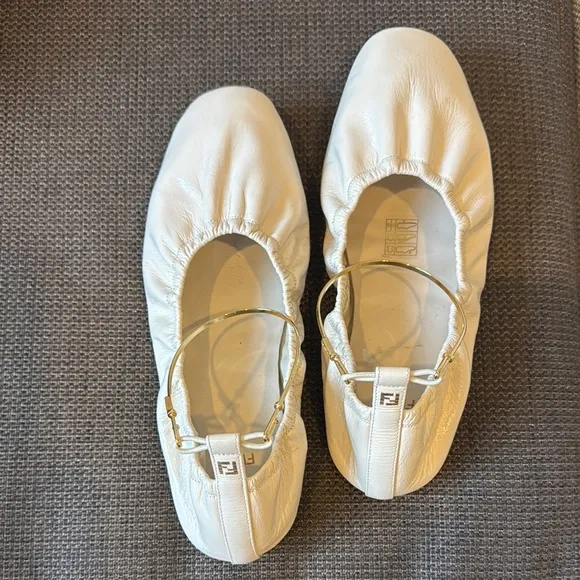 Fendi Women's Cream Ballet Flats