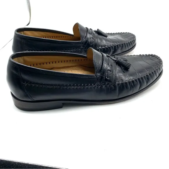 Florsheim Loafers Pisa tassel crocodile black SZ 13.