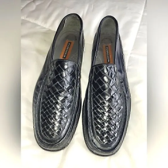 Florsheim Woven Leather Loafers, Men's sz 11, black, NWT