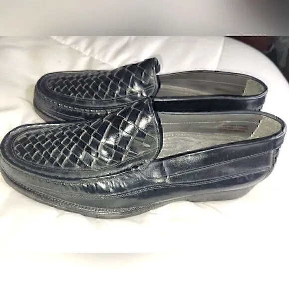 Florsheim Woven Leather Loafers, Men's sz 11, black, NWT
