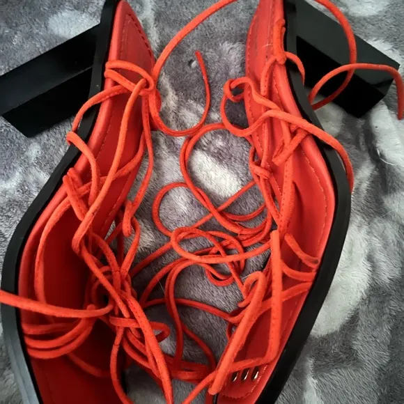 Frame Denim Women's Orange Strappy Sandals