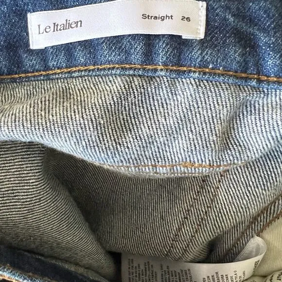 Frame Le Italien Straight Jeans in Vintage Blue Sz 26