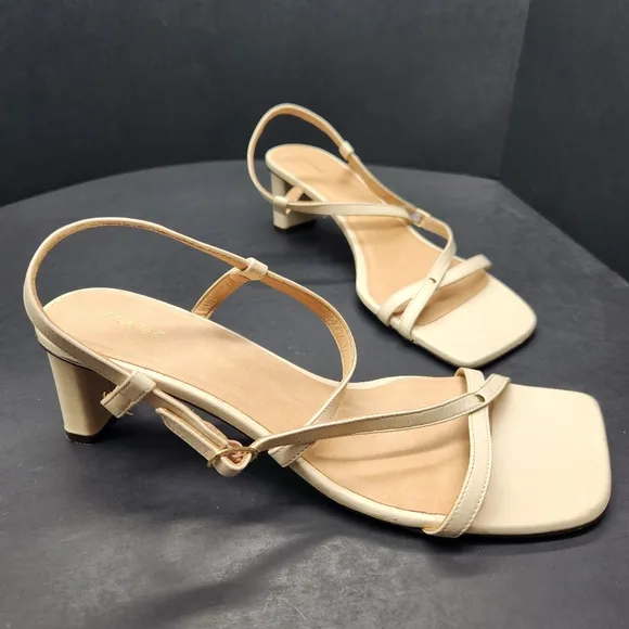 Frame sandals women's 8.5 cream leather Le Brexton strappy dainty heel new $398