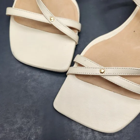 Frame sandals women's 8.5 cream leather Le Brexton strappy dainty heel new $398