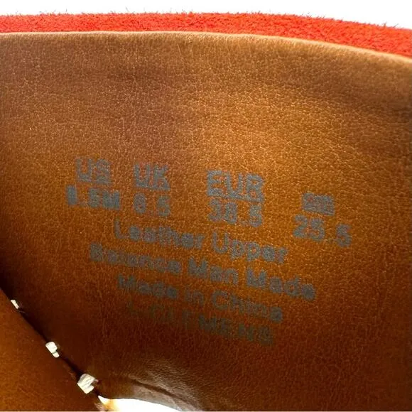 FRANCO SARTO &quot;CLEMENS&quot; RED/ORANGE SUEDE ESPADRILLE PLATFORM WEDGE SANDAL SHOES🆕
